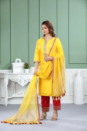 Regal Elegance A-Line Silk Set